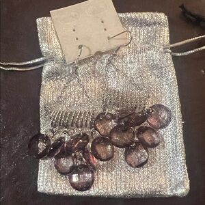 Elegant Silver and Purple Dangle Earrings